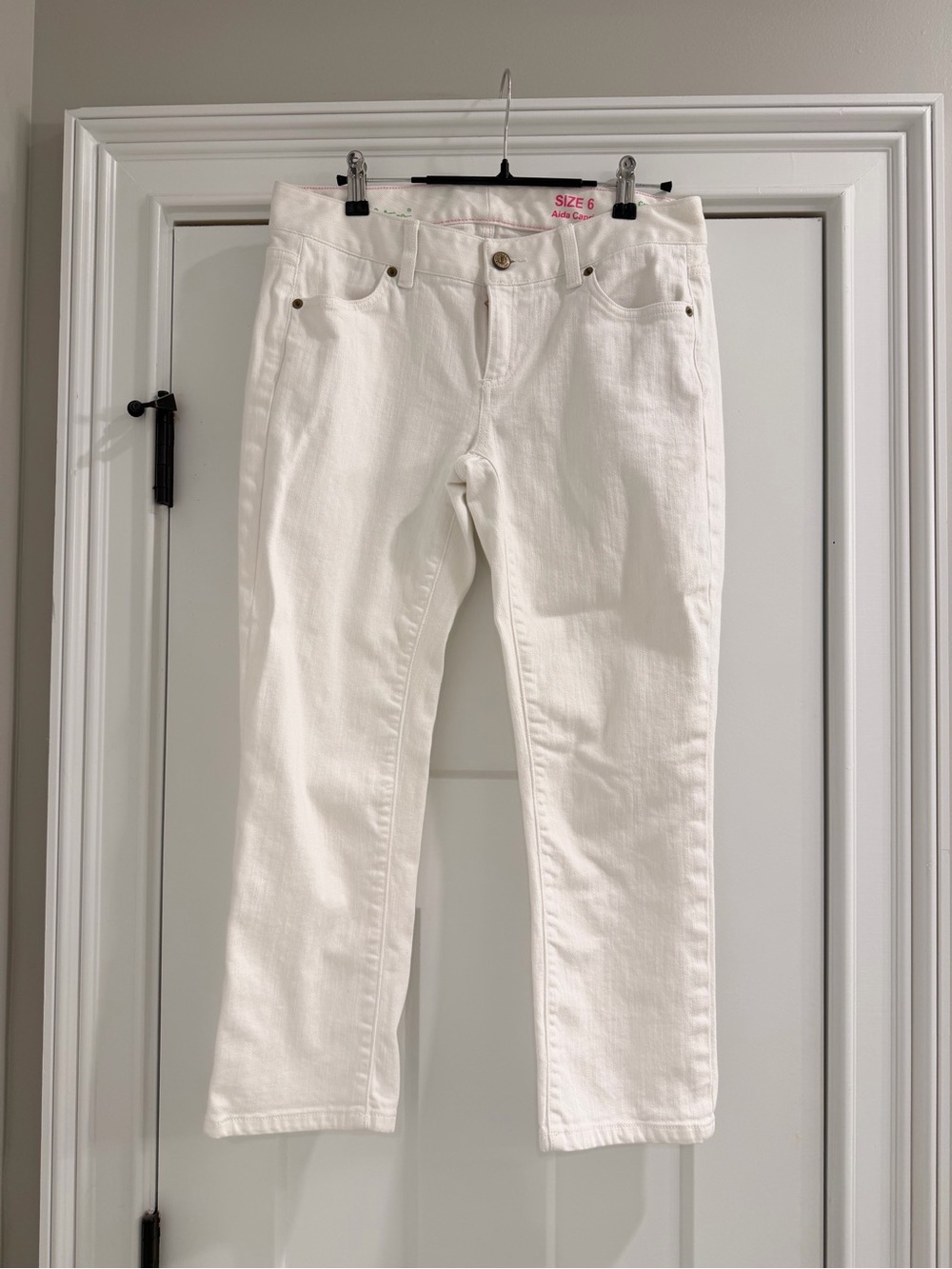 Lilly Pulitzer White Aida Capri Pants size 6